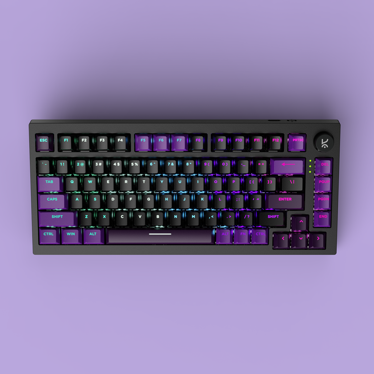 Swarm 75 Black Purple Wireless Gaming Keyboard