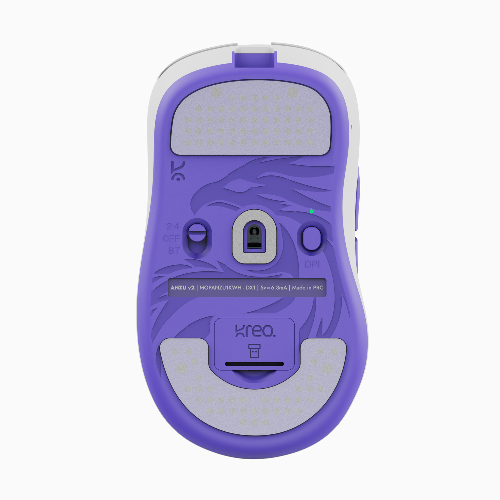 Anzu V2 White Ultralight Ergonomic Wireless Gaming Mouse